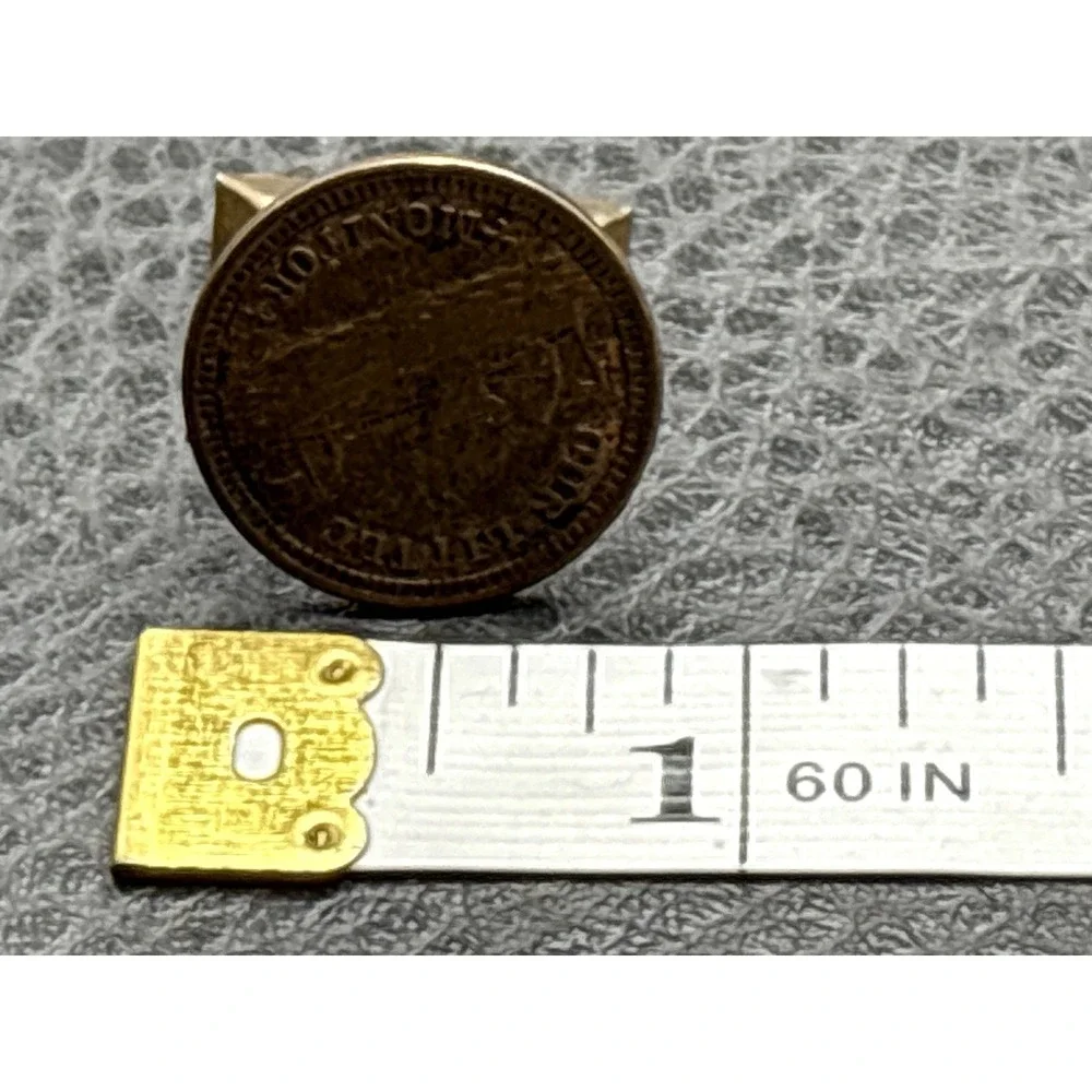 Antique Civil War Token Our Little Monitor Patriotic Token Cufflink One Blank